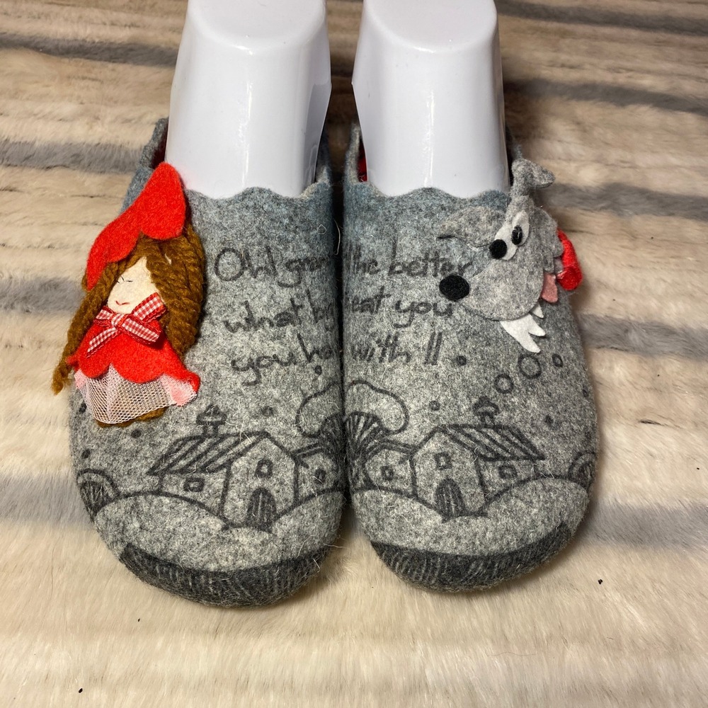 Flexus‎ by Spring Step Little Red Riding Hood Wool Fairy Tale Slippers Size 38